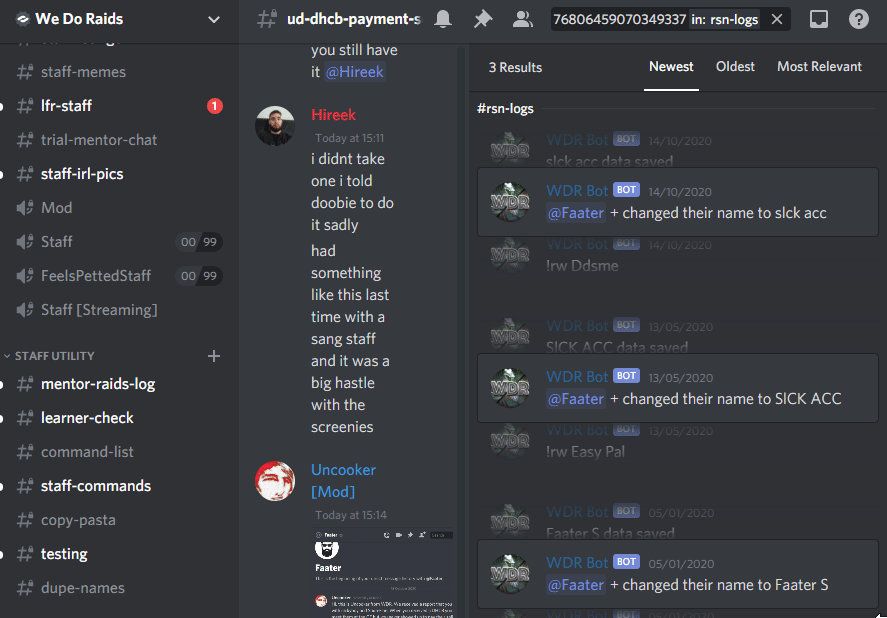 Evidence 323a2f5 for a case against Alex PvM