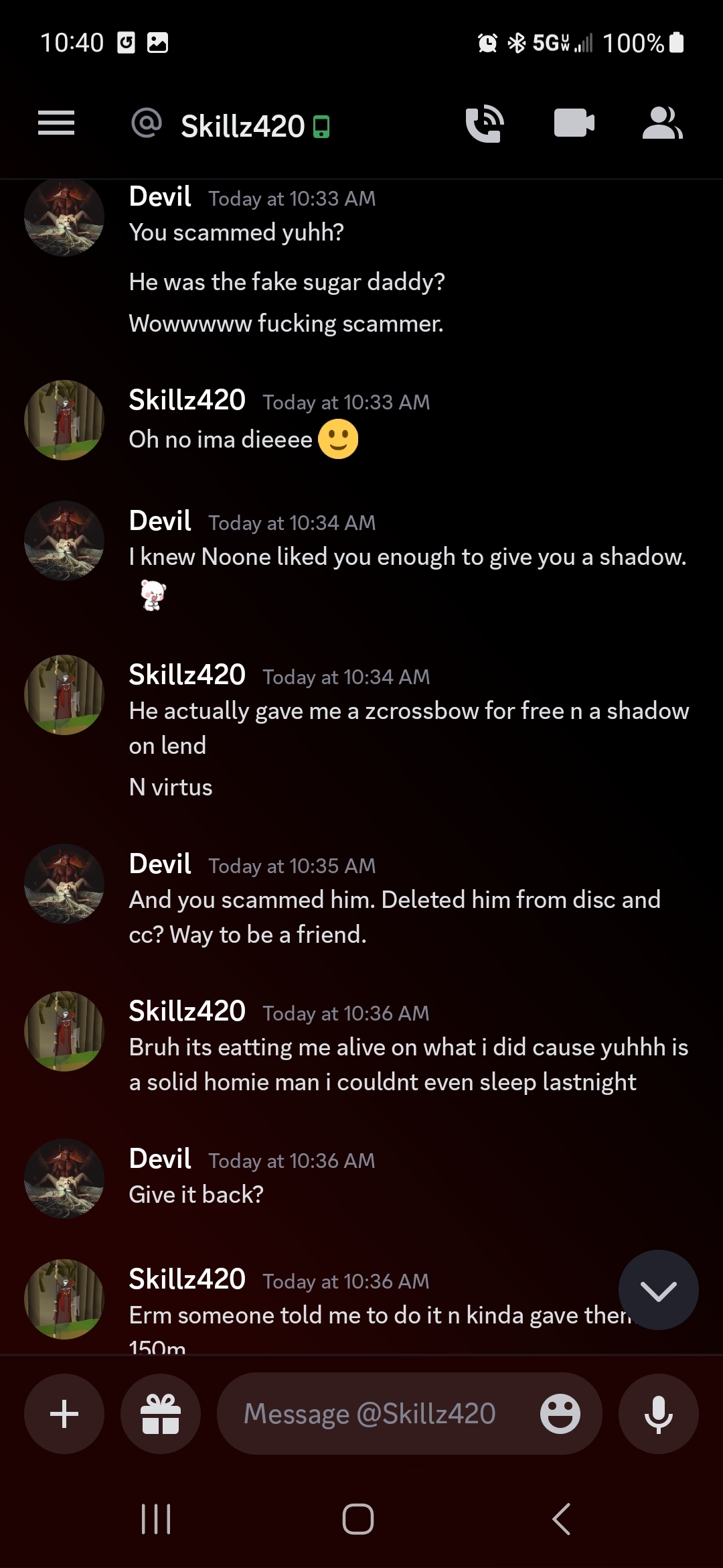 Evidence 5fdd88a for a case against ImSkillzToo