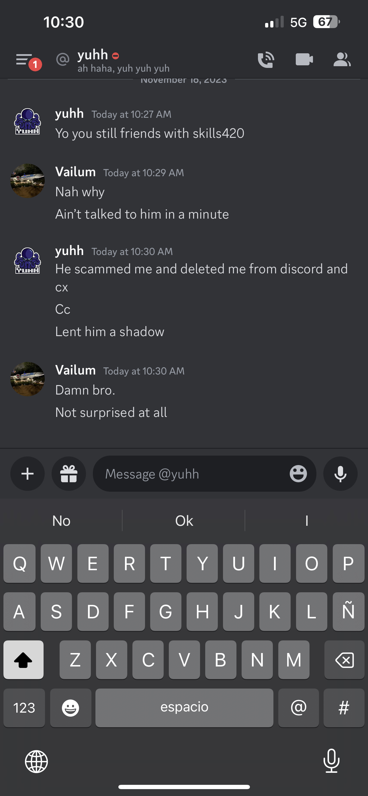 Evidence 6a0ba2f for a case against ImSkillzToo