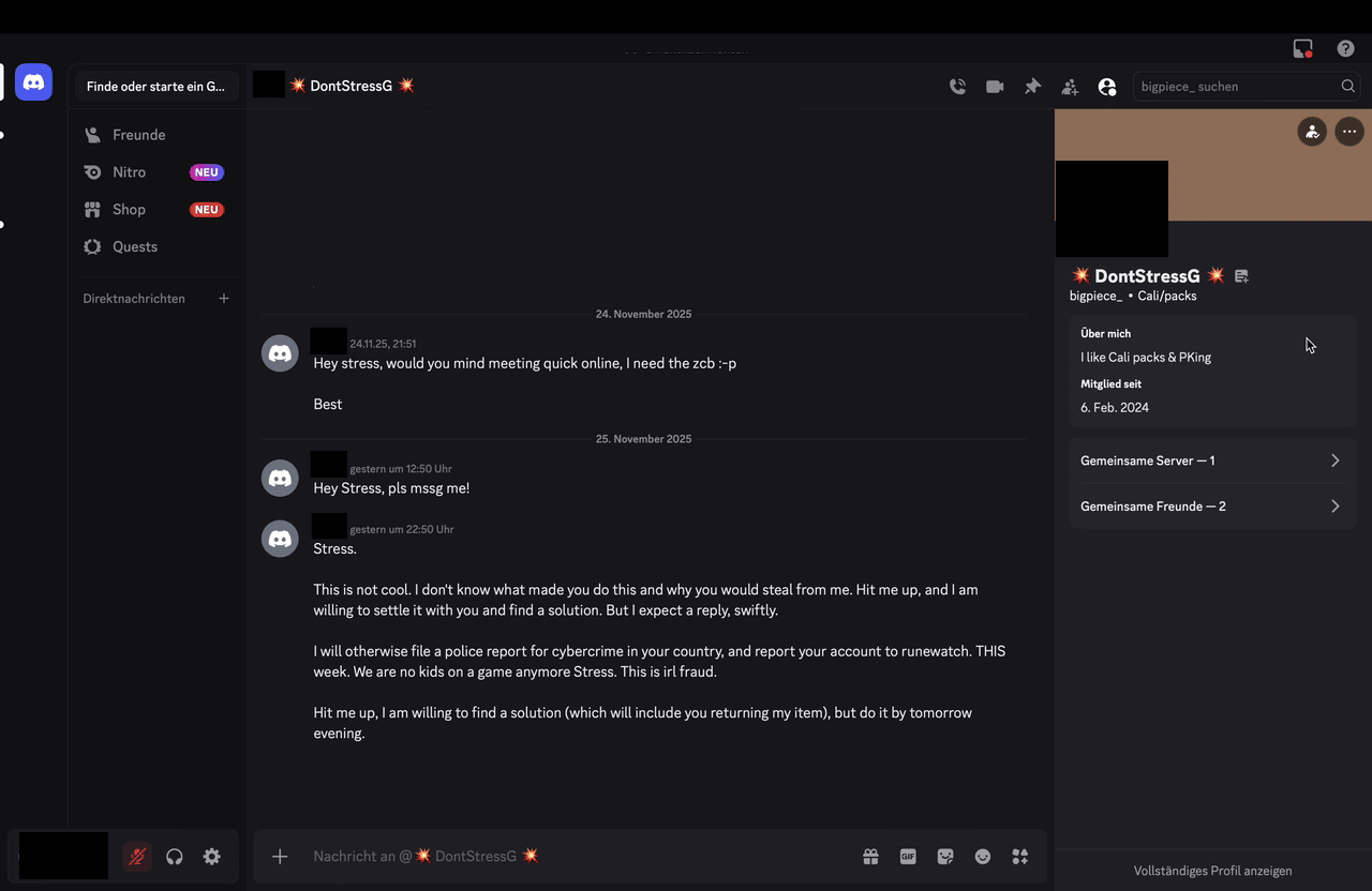 Evidence 75d1fc6 for a case against Dontstressg