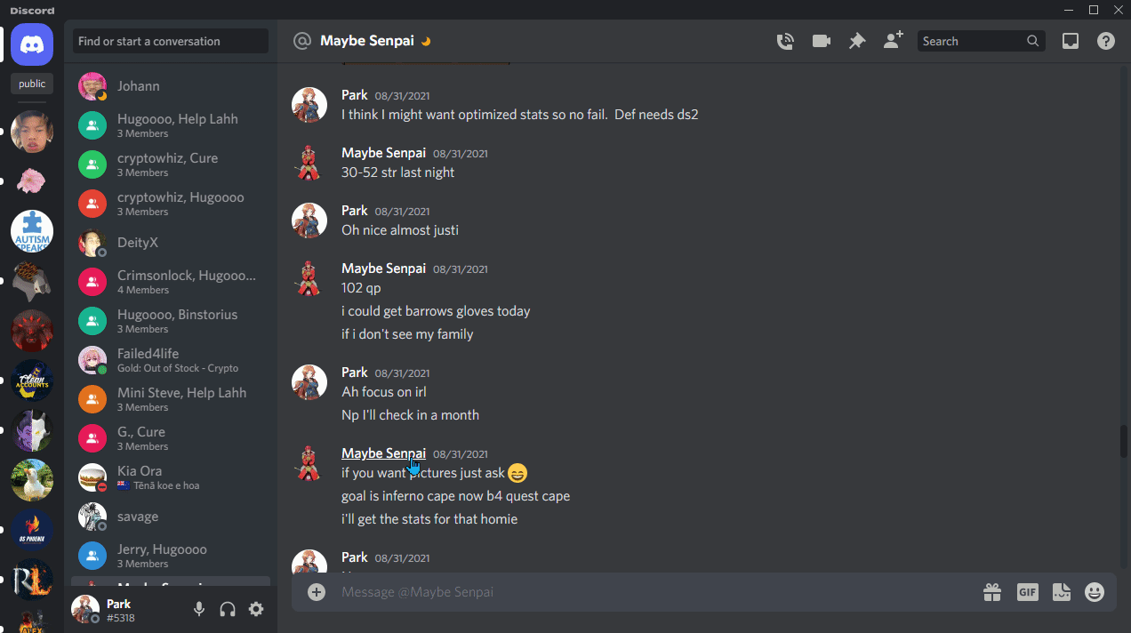Evidence 774efb5 for a case against Maybe Senpai
