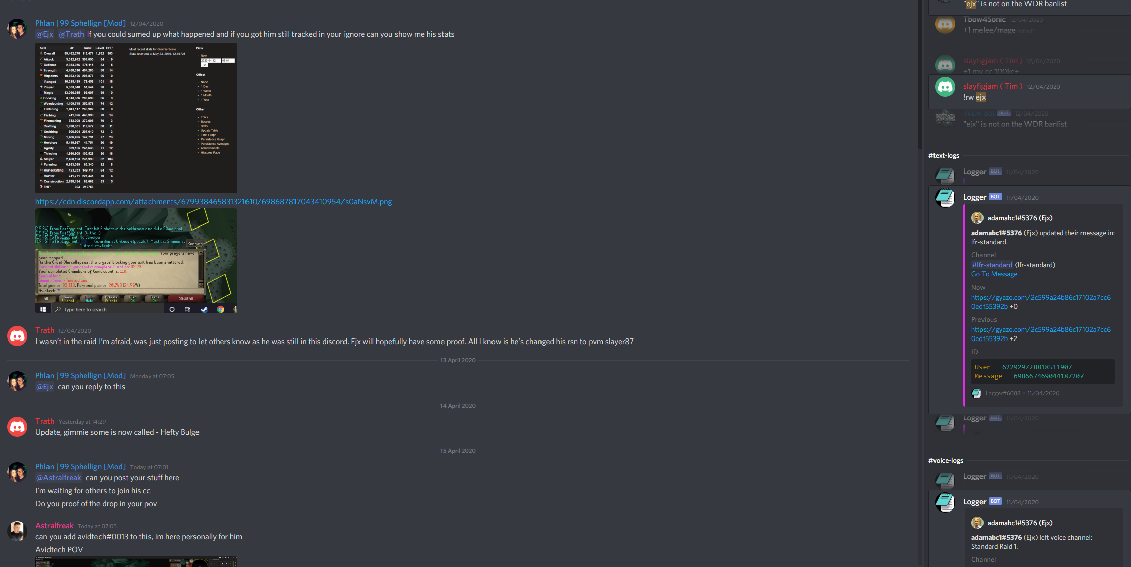 Evidence 7990fbf for a case against DIDDLERS
