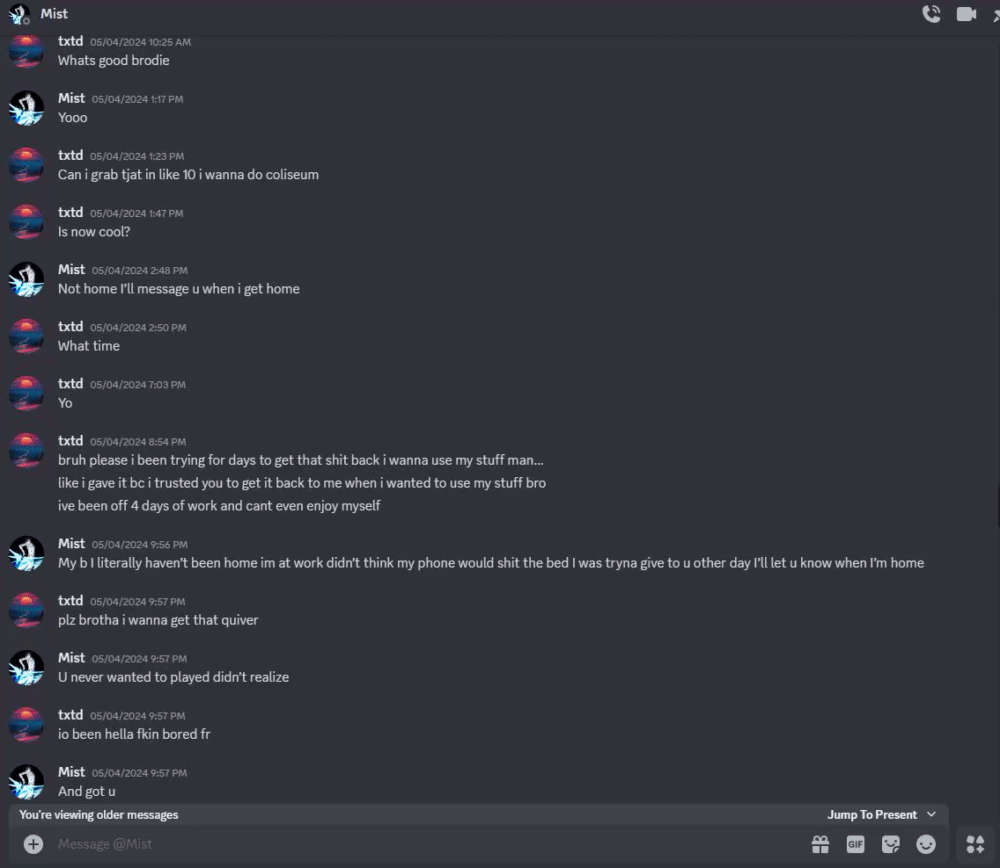 Evidence a7e6c24 for a case against Rickys Joint