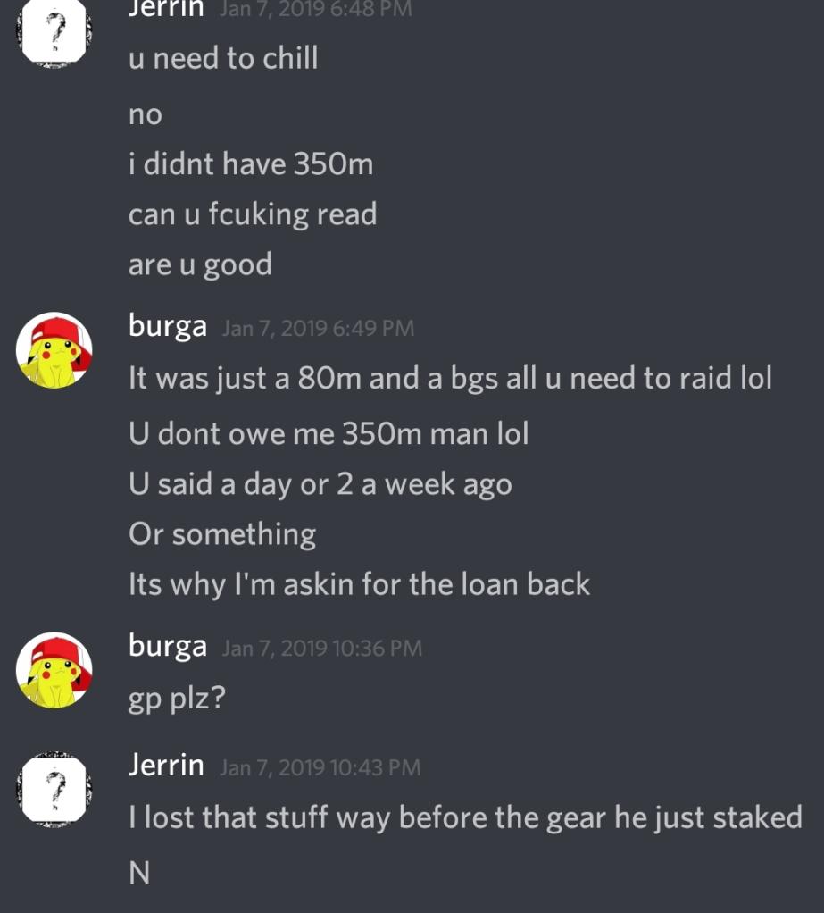 Evidence de44679 for a case against Jerrinnn